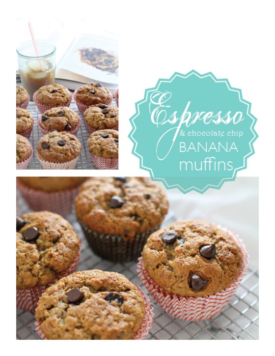 Espresso & Chocolate Chip Banana Muffins
